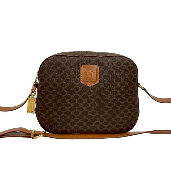CELINE Brown Leather Shoulder Bag - Picture 1 of 9
